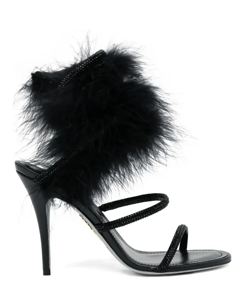 René Caovilla 100mm Juniper sandals - Schwarz Schwarz