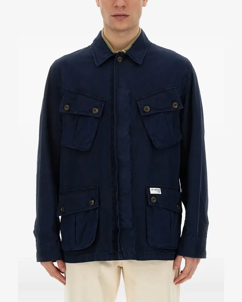 Fay patch-pocket shirt jacket - Blau Blau