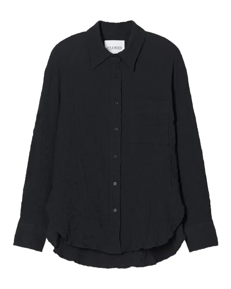 Closed Bluse mit Knitterfalten - Schwarz Schwarz