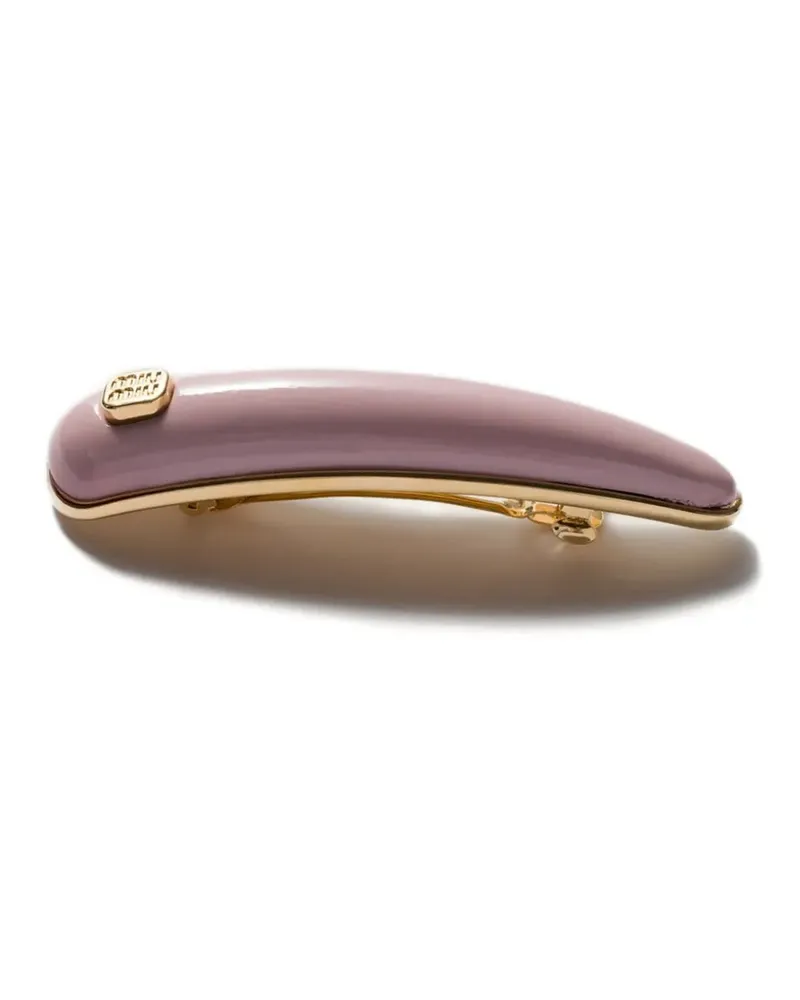 Miu Miu Haarspange aus Leder - Rosa Rosa
