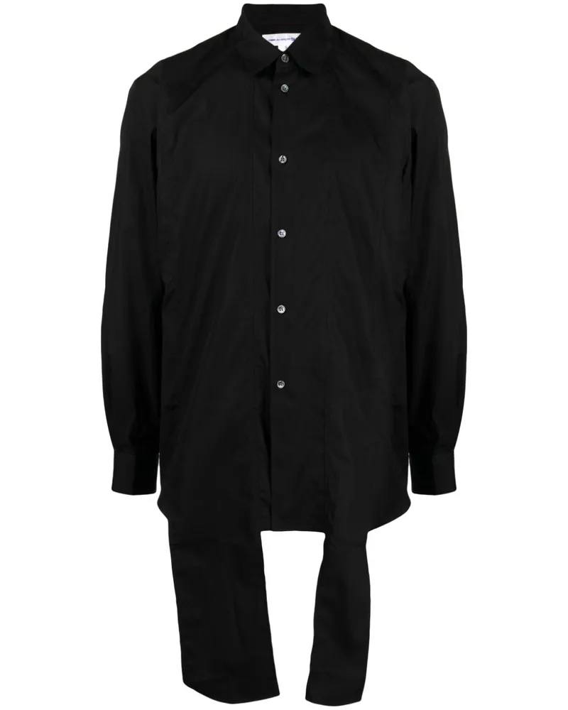 Comme des Garçons Hemd mit asymmetrischem Saum - Schwarz Schwarz