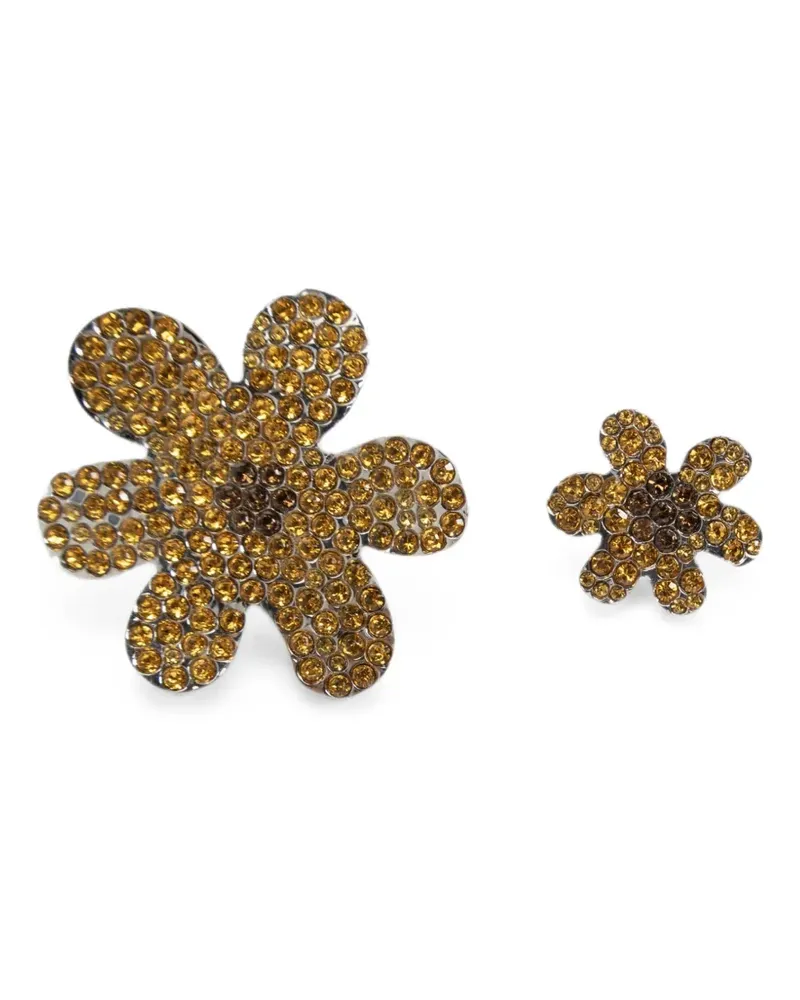 Marni crystal-embellished flower pins - Silber Silber