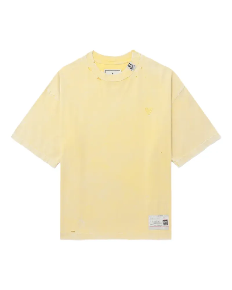 MIHARAYASUHIRO distressed logo T-shirt - Gelb Gelb