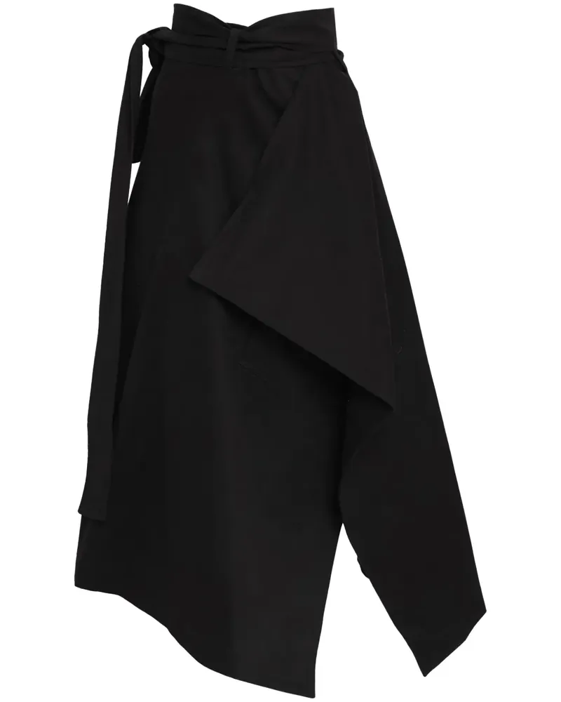 Gloria Coelho Asymmetrischer Wickelrock - Schwarz Schwarz