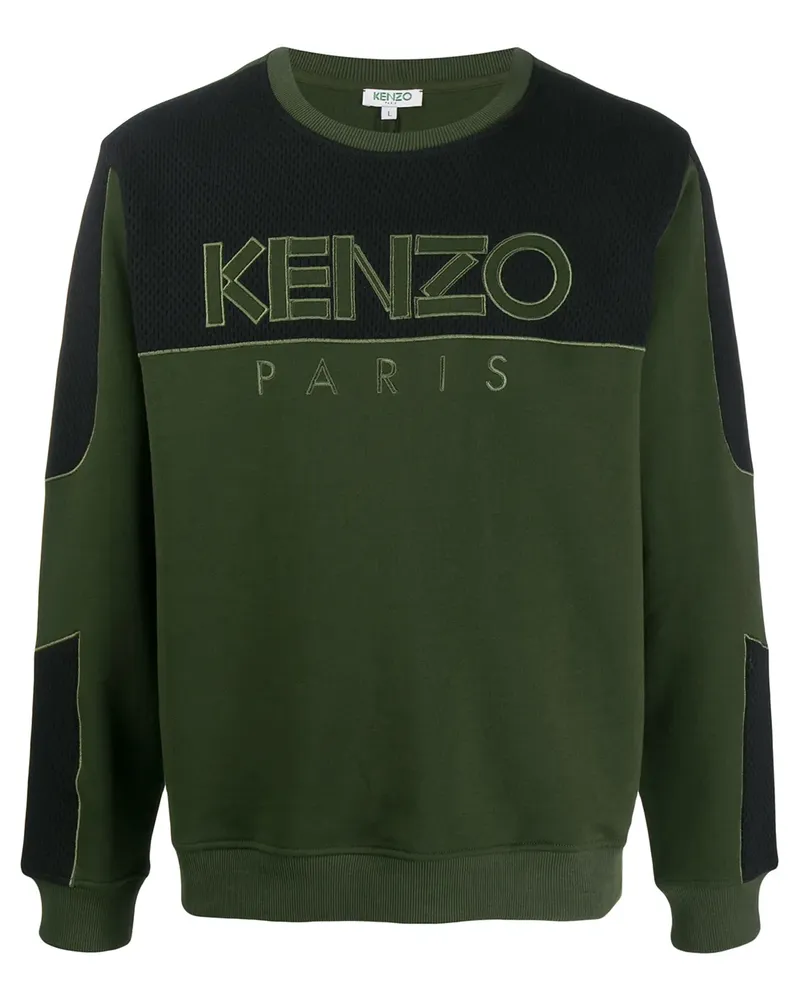 Kenzo Sweatshirt mit Netzeinsatz - Grün Grün