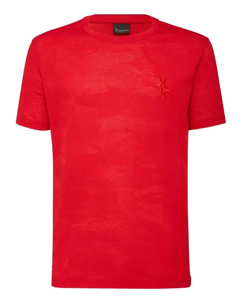 Billionaire Statement T-Shirt mit Logo-Stickerei - Rot Rot