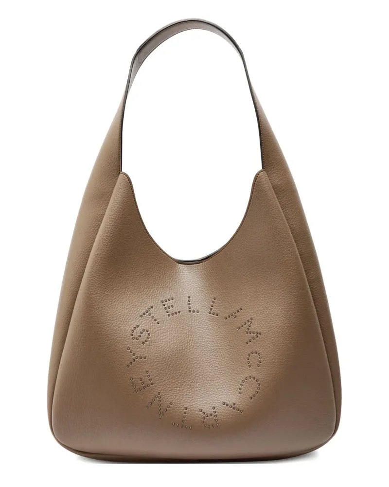Stella McCartney large studded-logo shoulder bag - Braun Braun