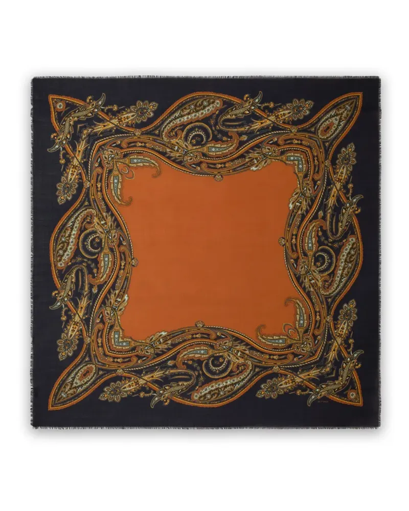 Etro Schal aus Wolle und Seide mit Paisleymuster - Schwarz Schwarz