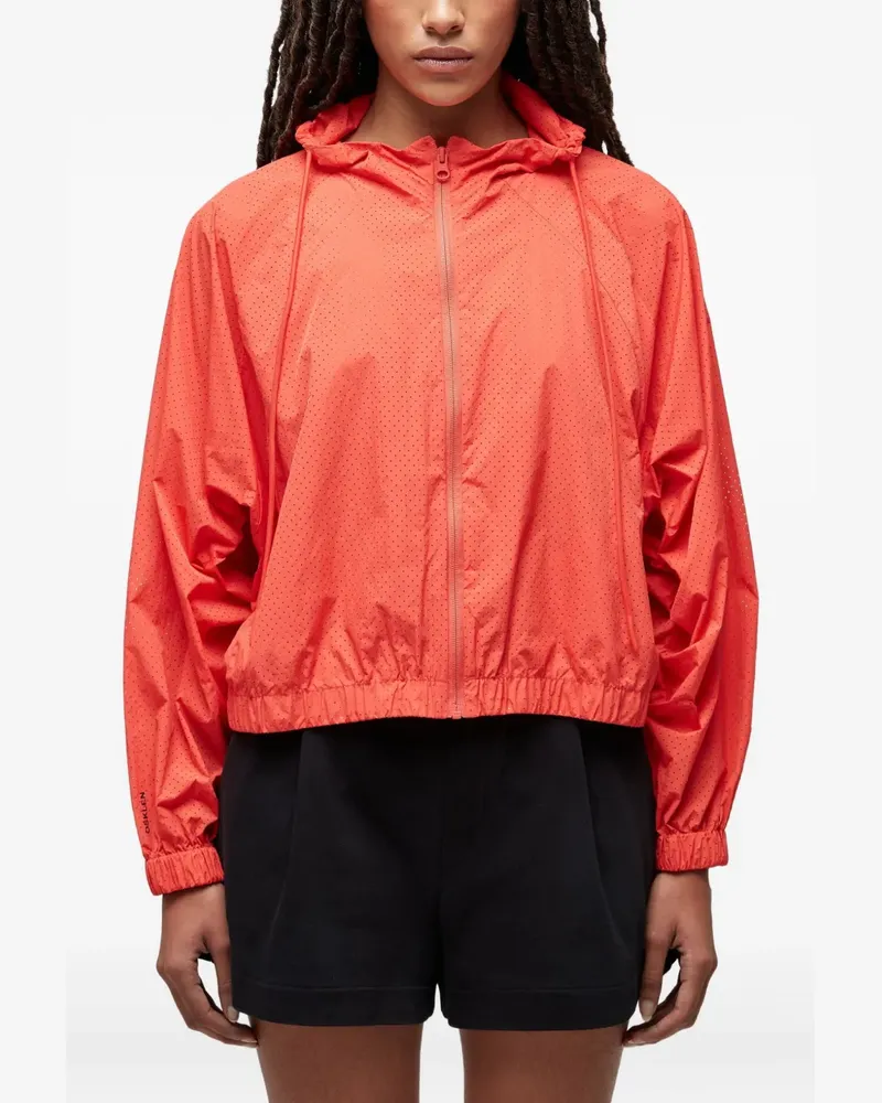 Osklen hooded micro-perforated jacket - Orange Orange