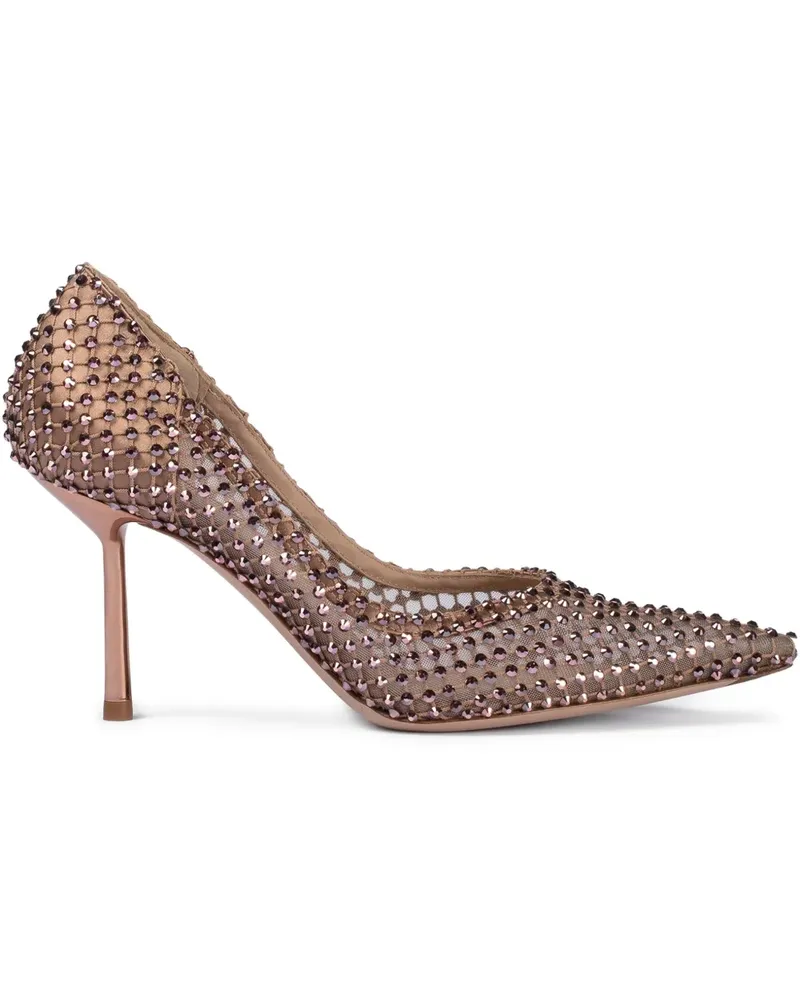 Le Silla Gilda Mesh-Pumps mit Kristallen 90mm - Rosa Rosa
