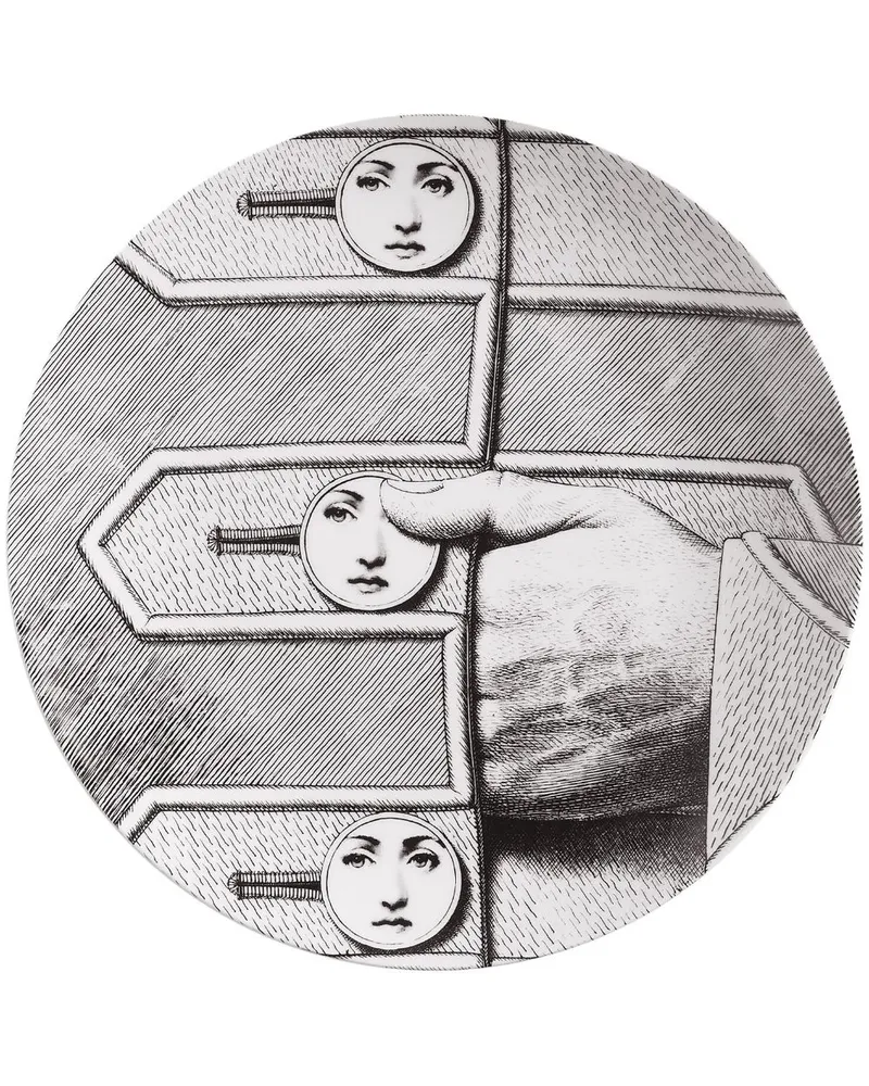 Fornasetti Tema e Variazioni N.194 Wandteller - Weiß Weiß