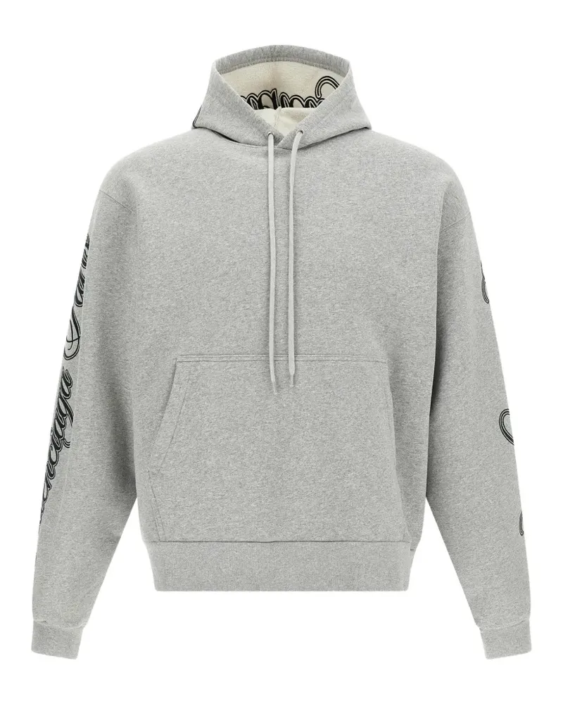 Balenciaga Cursive embroidered cotton hoodie - Grau Grau