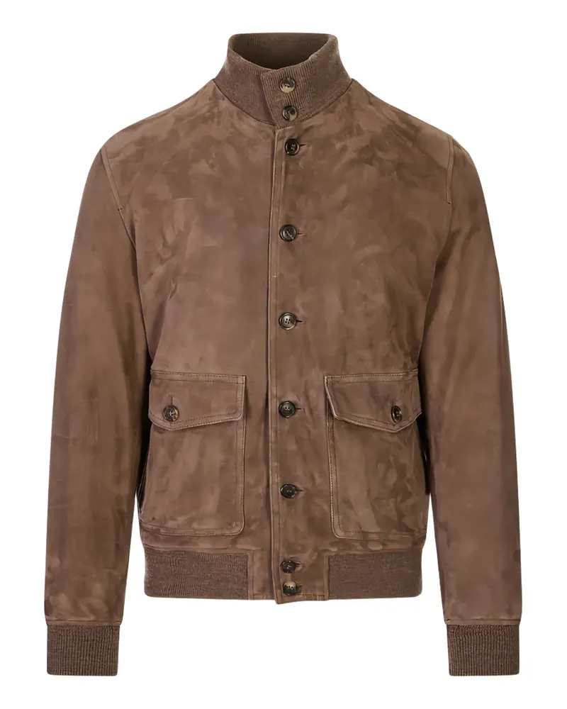 Stewart button-up suede jacket - Braun Braun