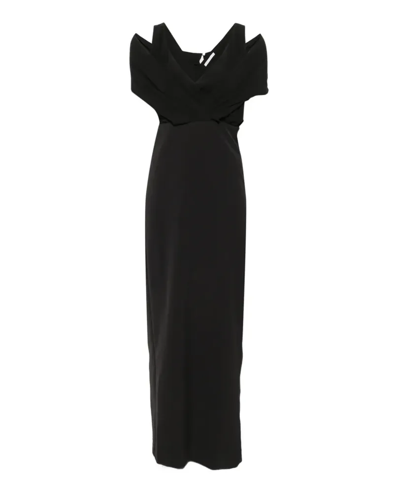 Patrizia Pepe V-neck zip-fastening maxi dress - Schwarz Schwarz