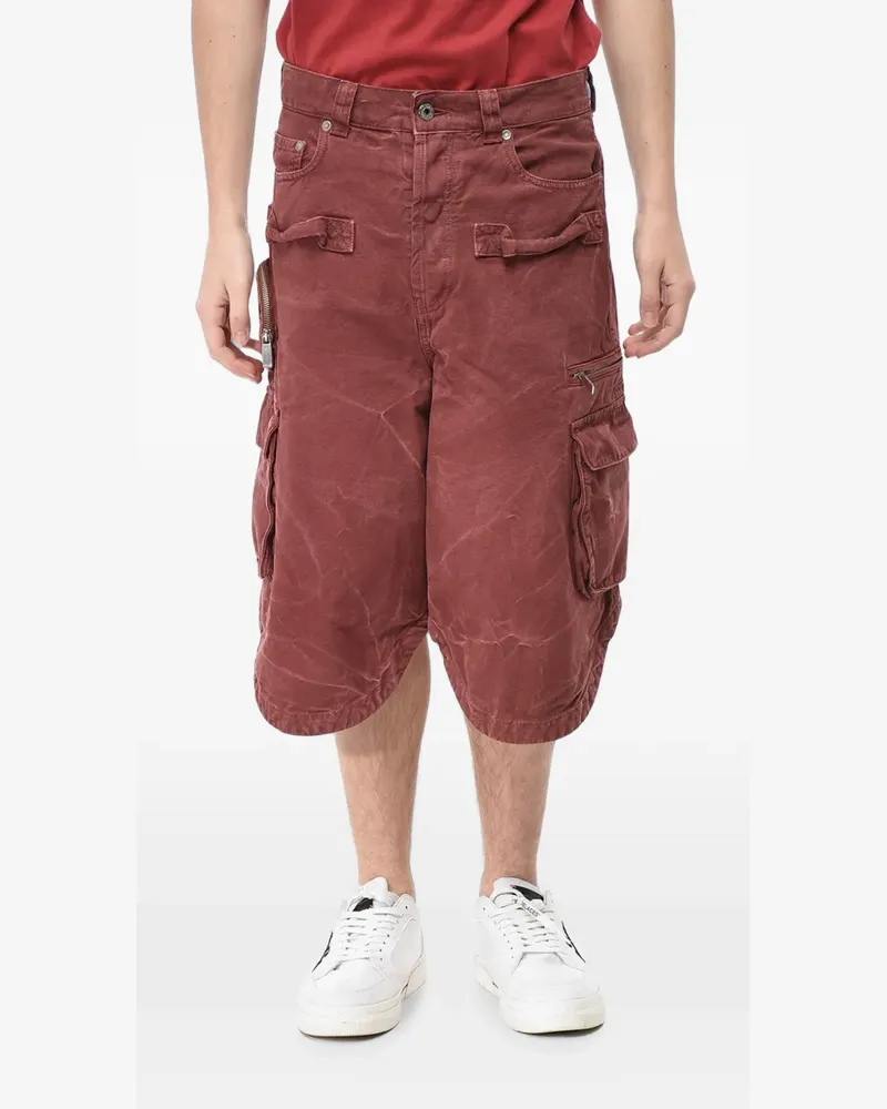 OFF-WHITE multi-pocket garment-dyed shorts - Rot Rot