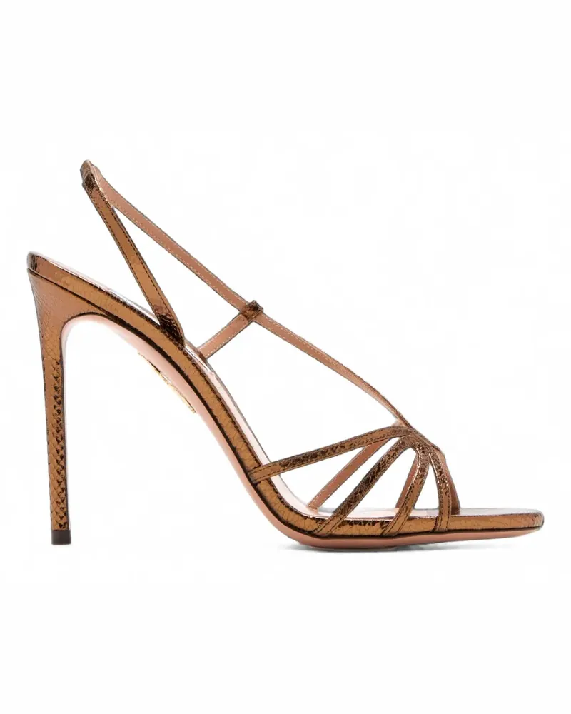 Aquazzura Sandalen in Schlangenleder-Optik - Braun Braun
