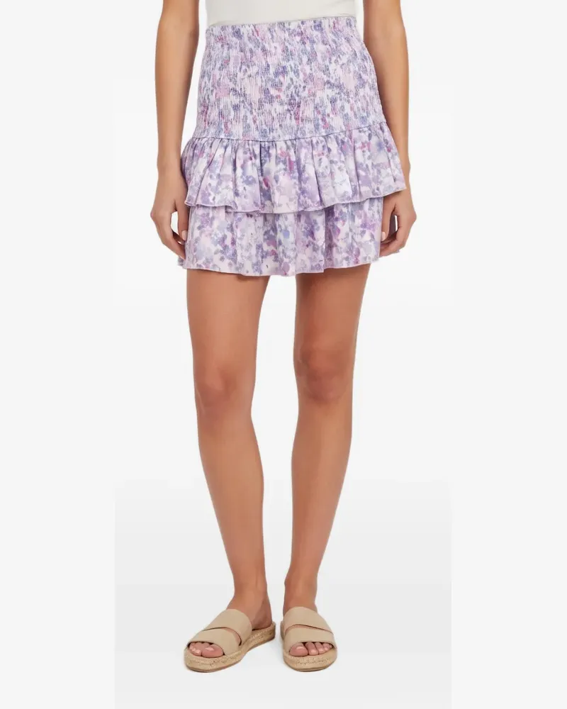 Maje Minirock mit Blumenprint - Weiß Weiß
