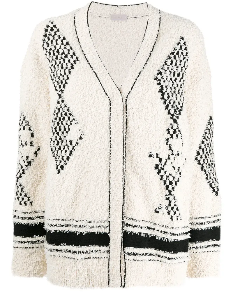 MRZ Oversized-Cardigan mit V-Ausschnitt - Weiß Weiß