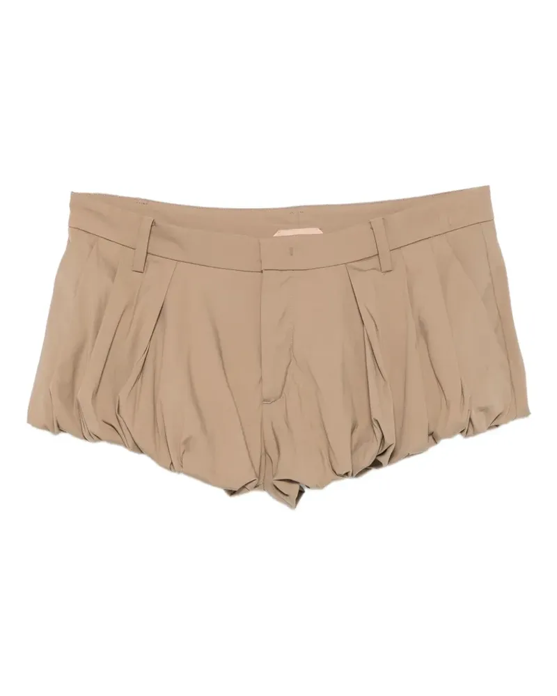 N° 21 pleated bubble-hem shorts - Nude Nude