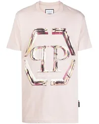 Philipp Plein T-Shirt mit Logo-Print Nude