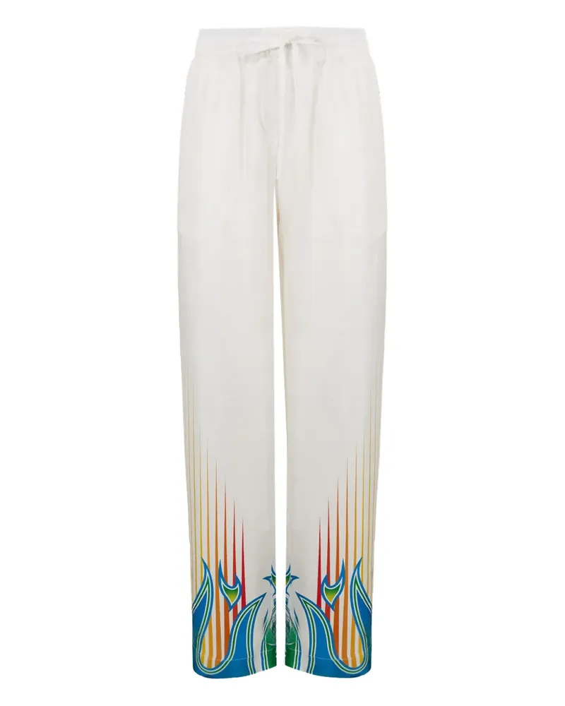 Casablanca Paris twill print trousers - Weiß Weiß