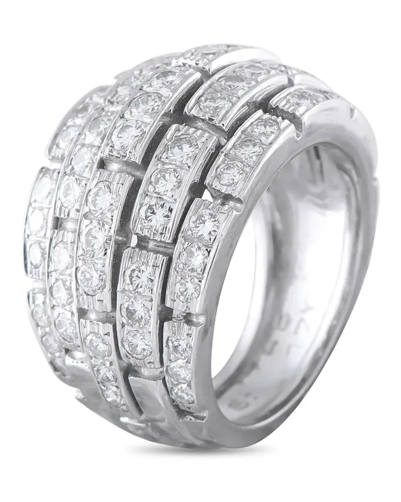 Cartier 2000s Maillon Panthère Ring mit Diamanten - Silber Silber