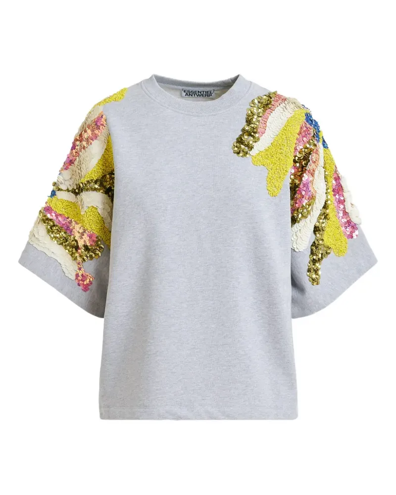 Essentiel sequin-embellished bead-embellished sweatshirt - Grau Grau