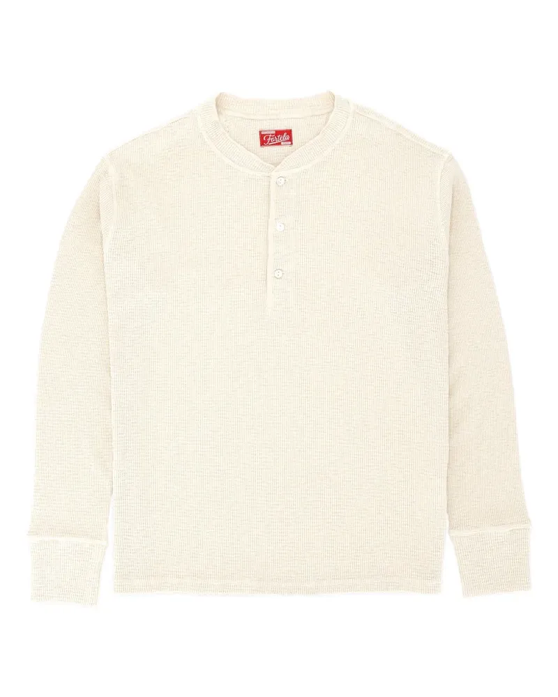Fortela Amish waffle-knit Henley T-shirt - Nude Nude