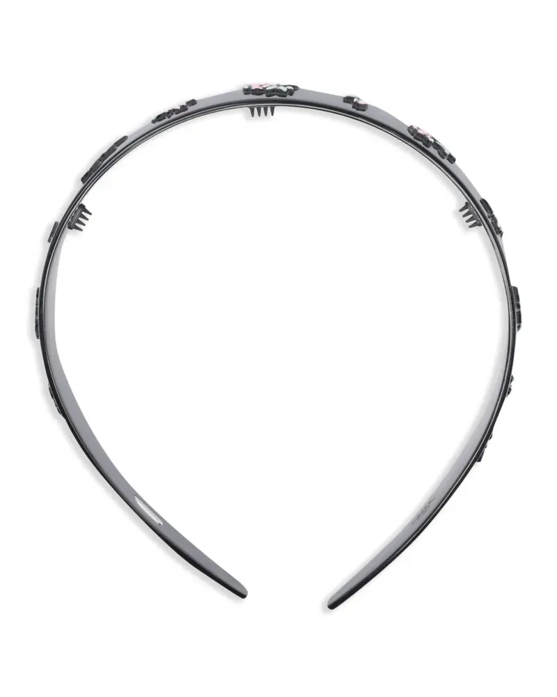 SHUSHU/TONG Haarreif mit Blumenmotiv - Schwarz Schwarz