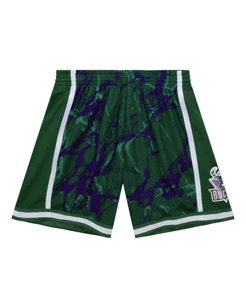 Mitchell & Ness Milwaukee Bucks 2000 Team Marble Swingman Shorts - Grün Grün