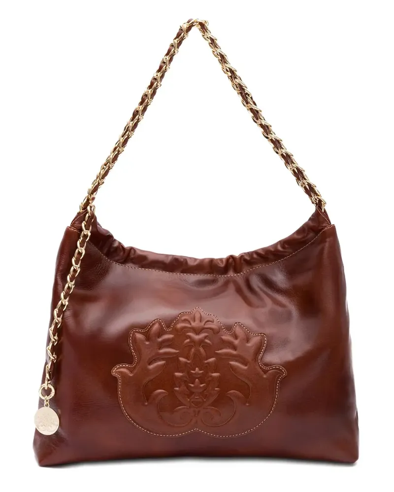 ISLA Dayse Schultertasche mit geprägter Kette - Braun Braun