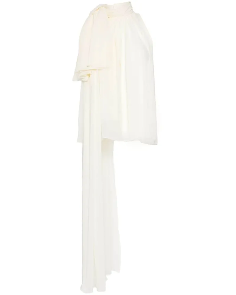 Isabel Sanchís Georgette-Top mit Schärpe - Weiß Weiß