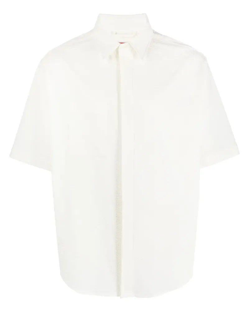 FourTwoFour on Fairfax Strukturiertes Hemd - Weiß Weiß