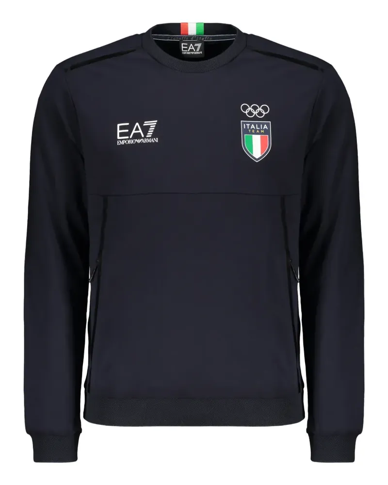 EA7 logo-print sweatshirt - Blau Blau