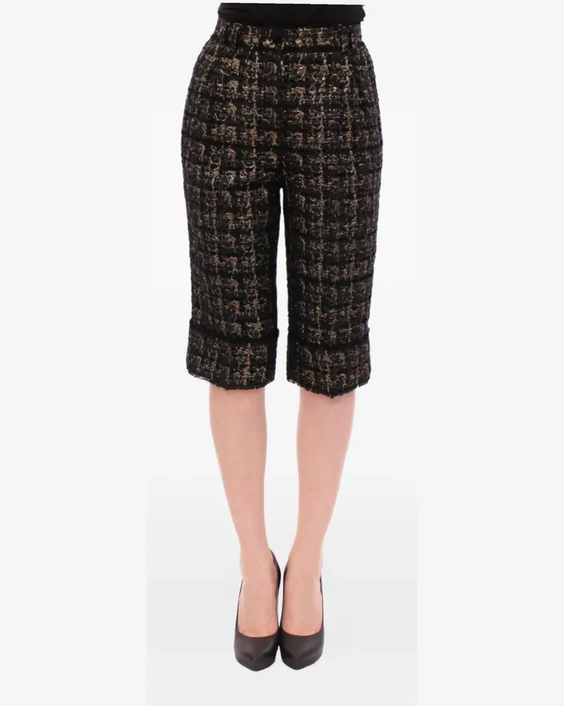 Dolce & Gabbana Tweed-Shorts mit Fransen - Schwarz Schwarz