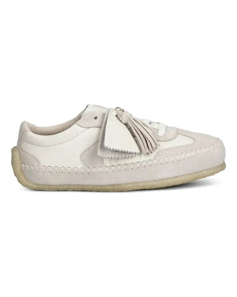 Clarks tassel-detail blanket-stitched sneakers - Nude Nude