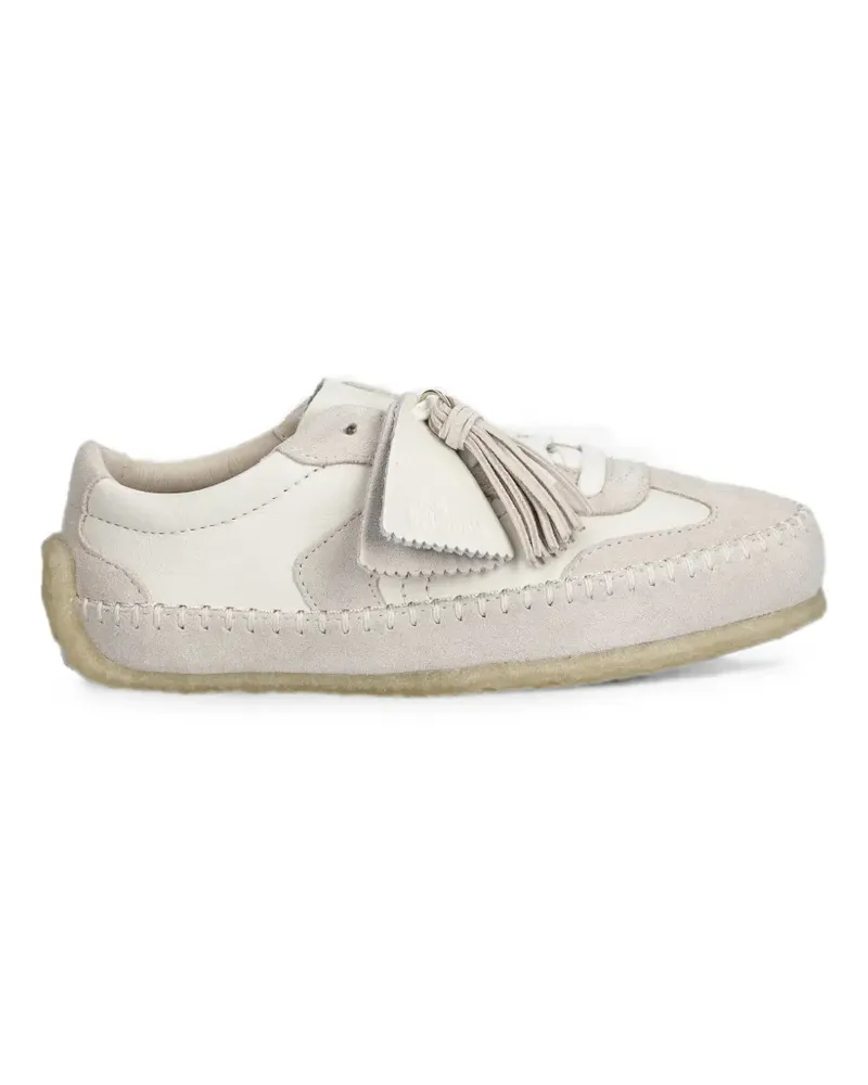 Clarks tassel-detail blanket-stitched sneakers - Nude Nude
