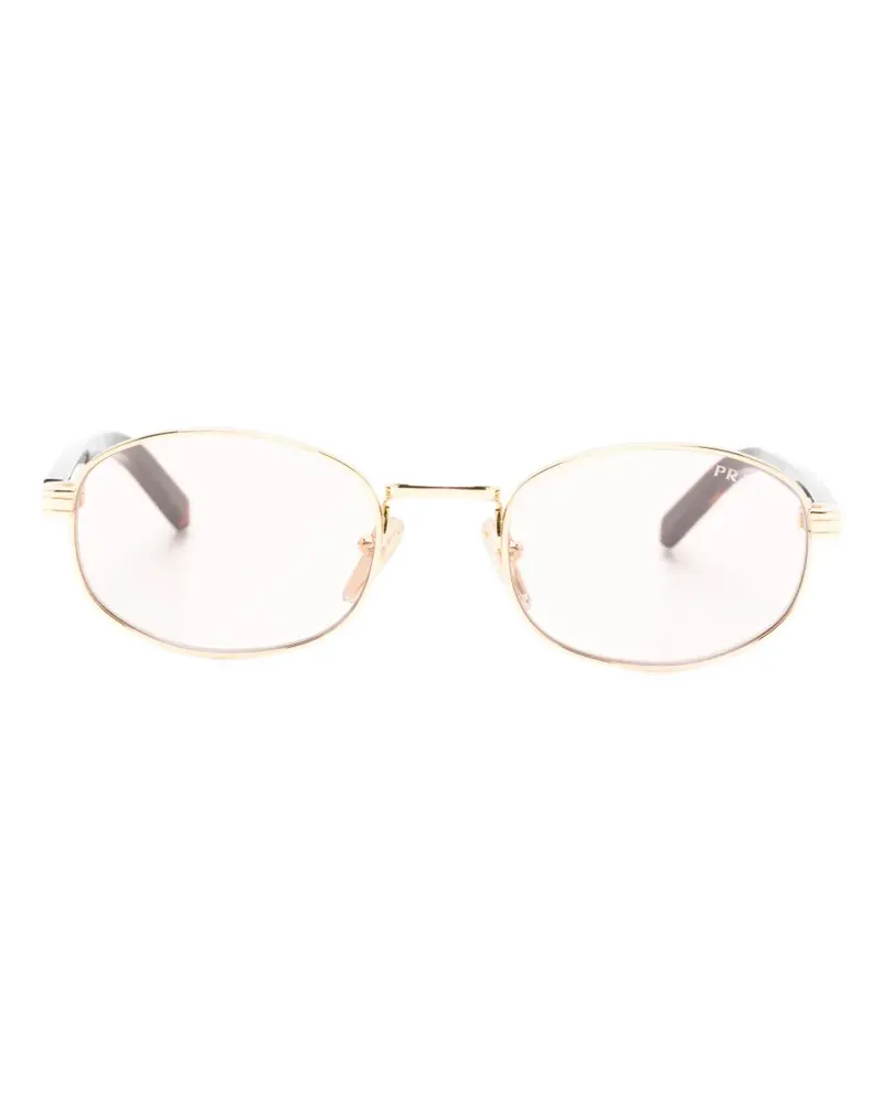 Prada Sonnenbrille mit rundem Gestell - Gold Gold