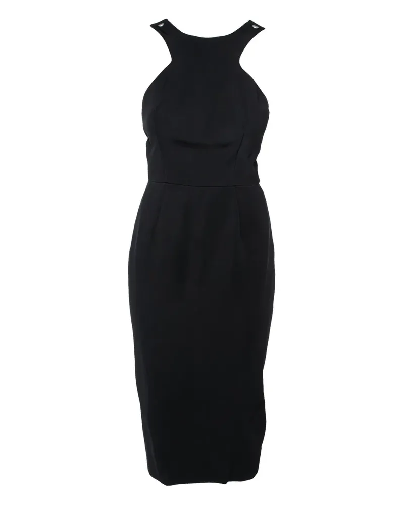 Victoria Beckham Midikleid mit Kontrastträgern - Schwarz Schwarz