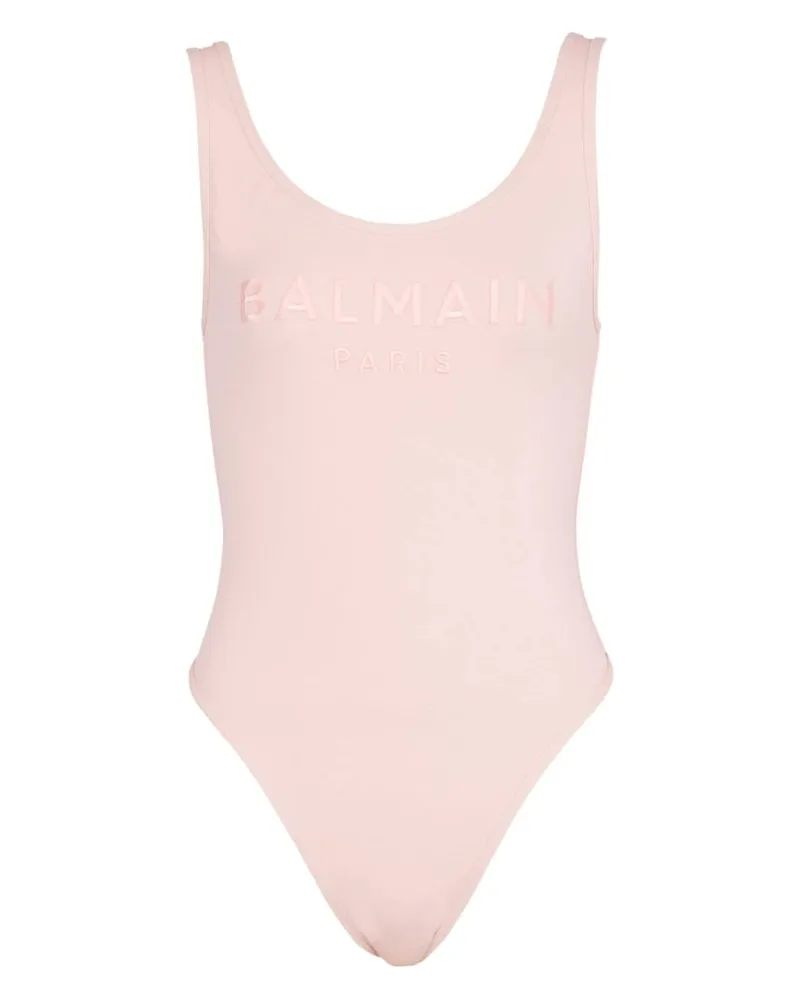 Balmain Bestickter Badeanzug - Rosa Rosa