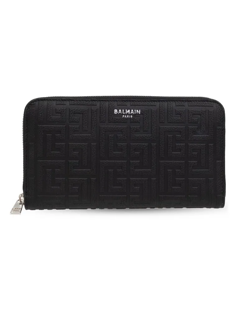 Balmain Portemonnaie mit Logo-Print Schwarz