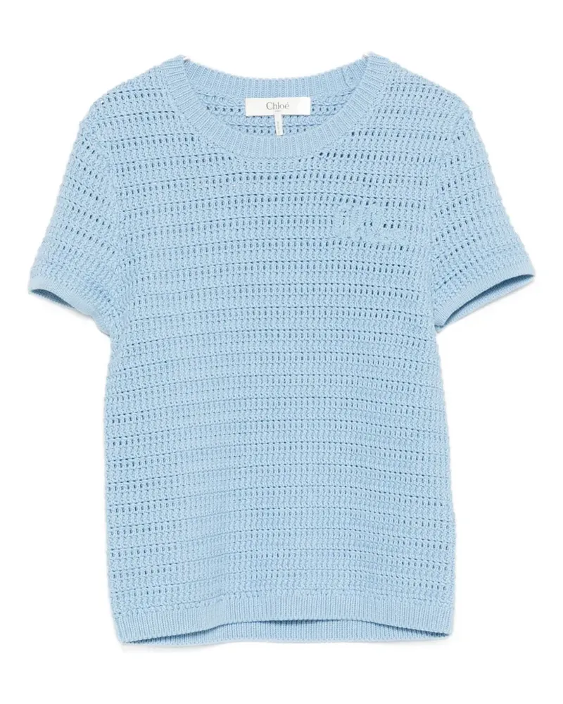 Chloé Gehäkeltes T-Shirt - Blau Blau
