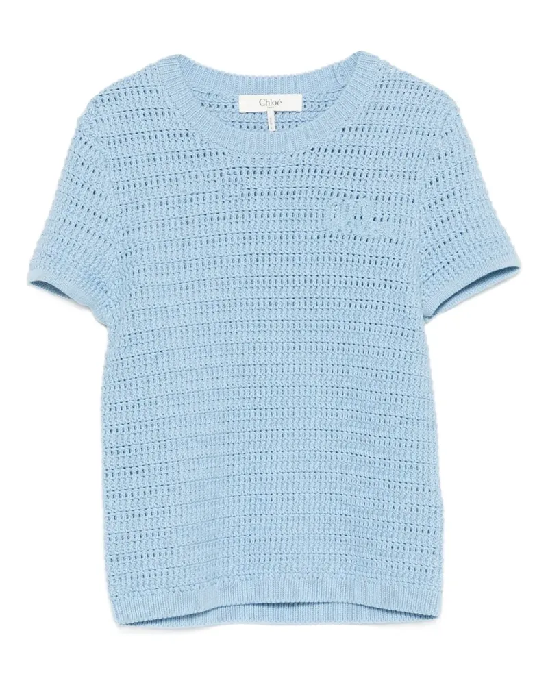 Chloé Gehäkeltes T-Shirt - Blau Blau