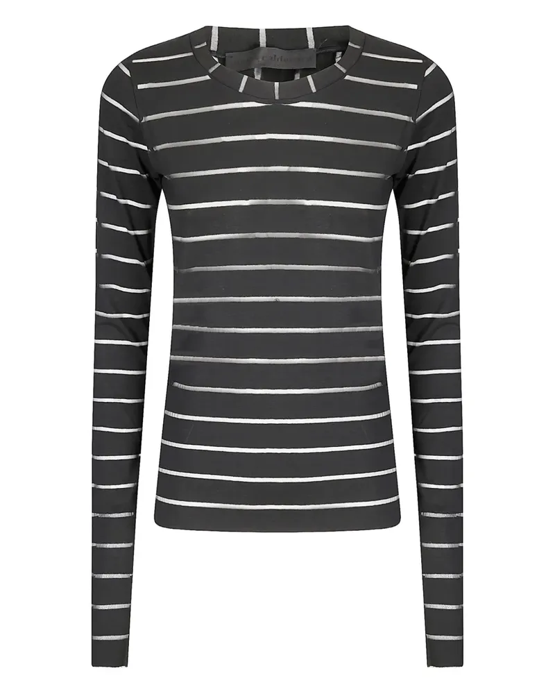 Maria Calderara Gestreifter Pullover - Schwarz Schwarz