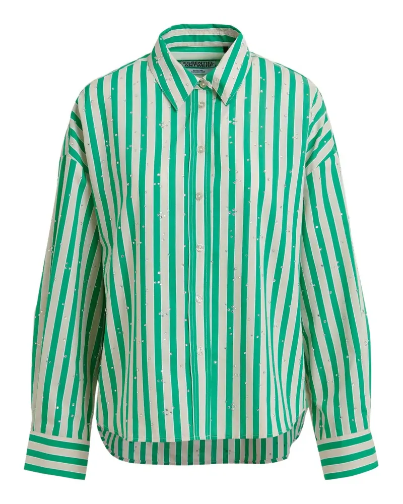 Essentiel Gestreiftes Jelief Hemd - Grün Grün