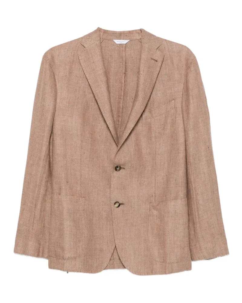Boglioli herringbone-weave single-breasted blazer - Braun Braun