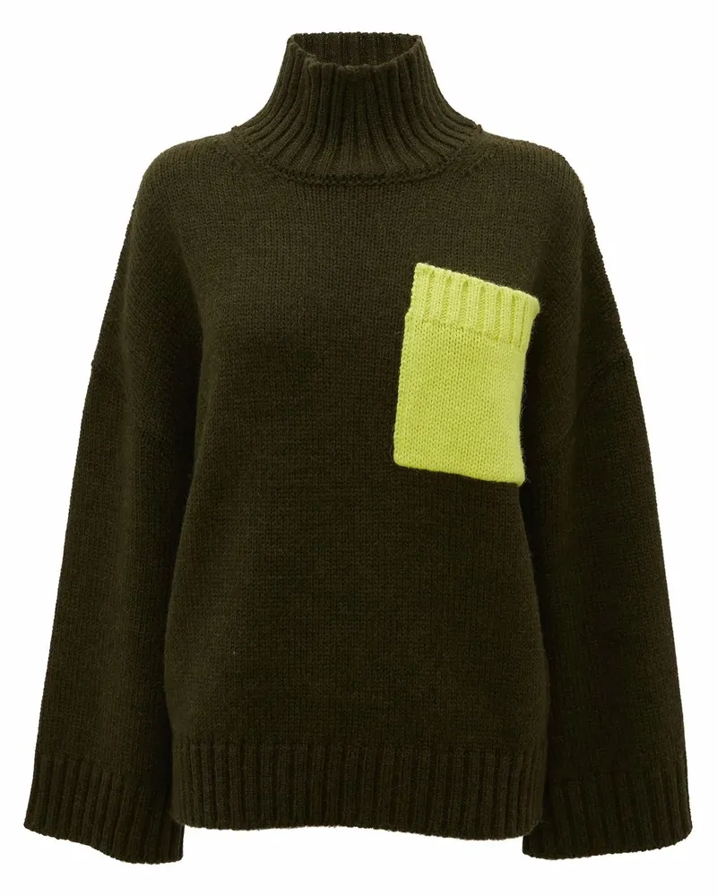 J.W.Anderson Rollkragenpullover mit aufgesetzter Tasche - Grün Grün