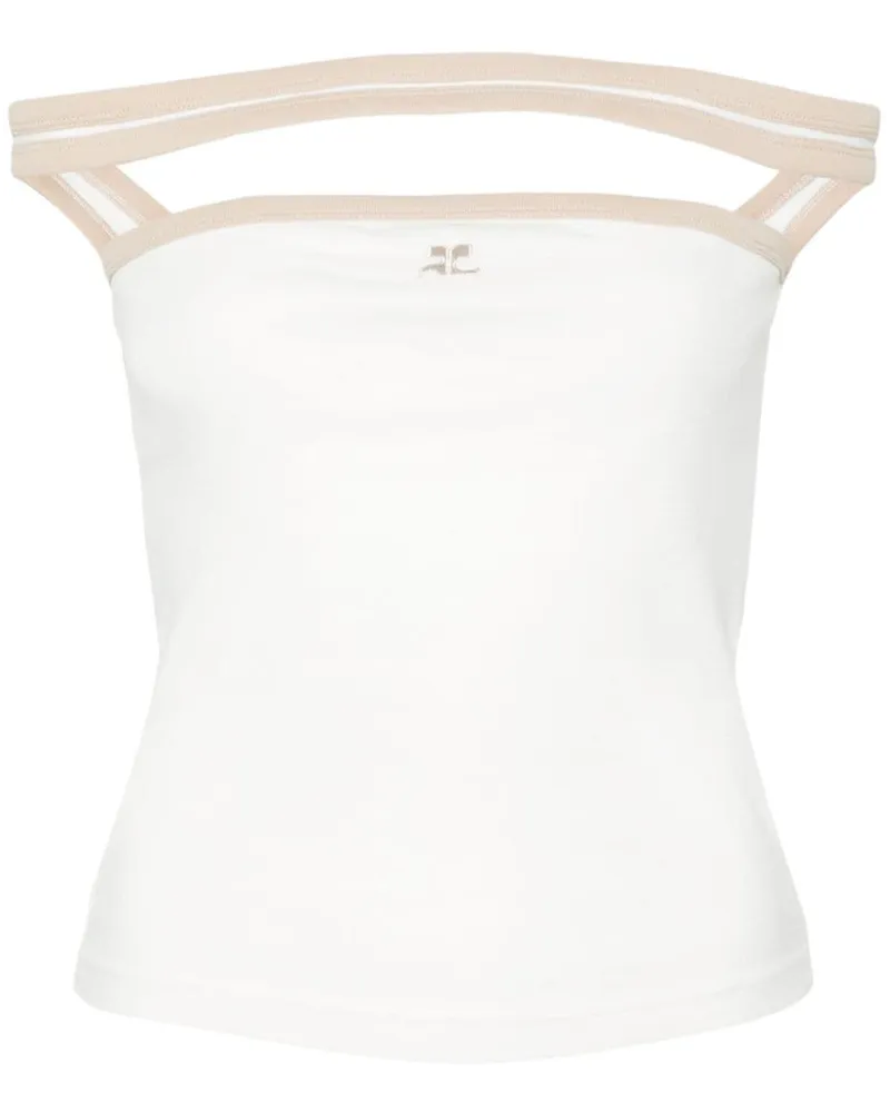 Courrèges Hyperbole Contrast Top - Weiß Weiß