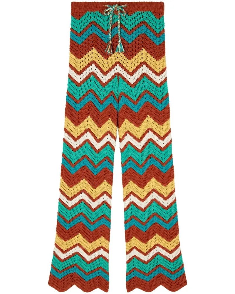 Alanui Kaleidoscopic Chevron-Strickhose - Blau Blau