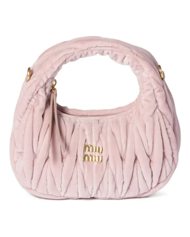 Miu Miu Mini Wander Tote Bag mit Logo - Rosa Rosa
